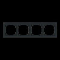 Busch-Jaeger Abdeckrahmen vierfach, Abdeckung schwarz, Retail