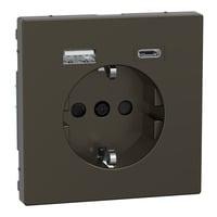 Merten Schutzkontakt Steckdose mit USB Ladegerät, Typ MEG2367-6052, Unterputz, 16 Ampere, 250 Volt mocca, Retail