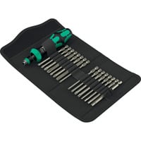 Wera Kraftform Kompakt 60 RA-R 1, Bit-Satz schwarz/grün, 17-teilig, 1/4", mit Ratschenfunktion und Rapidaptor Schnellwechselfutter