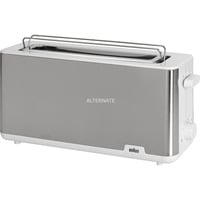 Braun Langschlitz-Toaster PurShine HT 1610 WH edelstahl/weiß, 1.030 Watt, für 2 Scheiben Toast