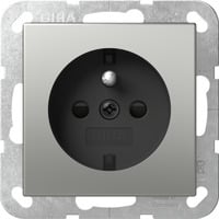 Gira Steckdose mit Erdungsstift und erhöhtem Berührungsschutz edelstahl, Retail