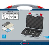 Bosch Professional PRO Ceramic dry Bohrkronen-Set, Ø 6 - 12mm, Bohrer-Satz 4-teilig, für kleine Winkelschleifer