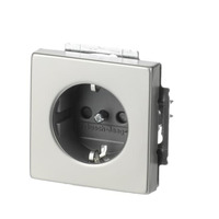 Busch-Jaeger Schutzkontaktsteckdose Standard erhöht mit Berührungsschutz edelstahl, Retail