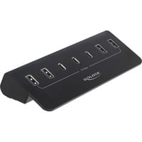 DeLOCK USB 10 Gbps Hub mit 3 USB Type-C und 4 USB Typ-A Ports, USB-Hub schwarz