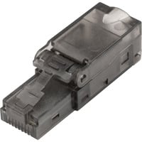 Digitus CAT.6a Feldstecker ungeschirmt, mit Staubschutzkappe silber, 1 Stück, AWG 27-22