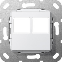 Gira Modular Jack RJ 45 2fach für LexCom Abdeckung, Zentralplatte weiß, Retail