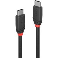 Lindy USB 3.2 Gen 2x2 Kabel Black Line, USB-C Stecker > USB-C Stecker schwarz, 0,5 Meter, Laden mit bis zu 60 Watt