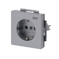 0 Schutzkontakt-Steckdose mit Aufdruck EDV aluminium, Retail