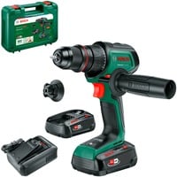 Bosch Akku-Bohrschrauber AdvancedDrill 18V-80 QuickSnap + Zubehör grün/schwarz, 2x Li-Ionen Akku 2,5Ah, Koffer, POWER FOR ALL ALLIANCE