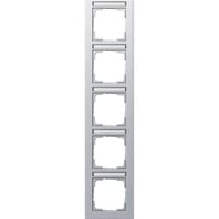 Gira Abdeckrahmen fünffach mit Beschriftungsfeld, Abdeckung aluminium, Retail