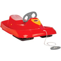 Jamara Snow Play - Bob Ralley 100 cm mit Lenkrad und Bremse, Schlitten rot