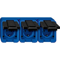 4011281143207 - Schutzkontakt-Steckdose dreipolig schlagfest mit Klappdeckel und Schraubklemmen