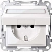 Merten Schutzkontaktsteckdose mit erhöhtem Berührungsschutz und Klappdeckel weiß, Retail