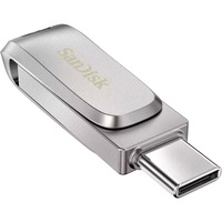 SanDisk Ultra Dual Drive Luxe 64 GB, USB-Stick silber, USB-A 3.2 Gen 1, USB-C 3.2 Gen 1