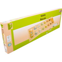 VEDES Kalaha Gesellschaftsspiel mit flachen Glassteinen, für Kinder ab 8 Jahren, Brettspiel 