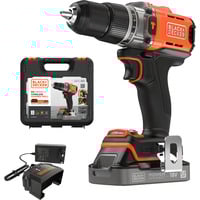 BLACK+DECKER POWERCONNECT Akku-Schlagbohrschrauber BCD383D1XK, 18Volt orange/schwarz, Li-Ionen Akku 2,0Ah, Koffer