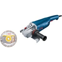 Bosch Professional Winkelschleifer GWS 22-230 J Professional blau, 2.200 Watt, inkl. Diamanttrennscheibe