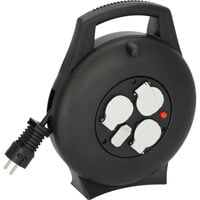 Brennenstuhl Vario-Line Kabelbox Indoor-Mini-Kabeltrommel, 3-fach mit USB schwarz, 10 Meter, USB-A