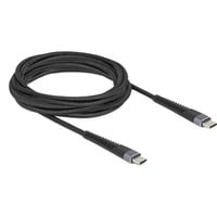 DeLOCK USB 2.0 Kabel, USB-C Stecker > USB-C Stecker mit verlängertem Knickschutz schwarz, 3 Meter, PD 3.0, Laden mit bis zu 60 Watt