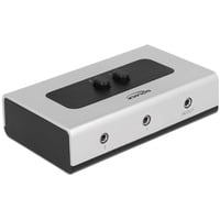 DeLOCK Umschalter Klinke 3,5mm 2 Port manuell bidirektional, Switch grau/schwarz