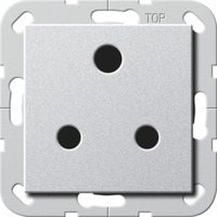 Gira Steckdose British Standard Rundstift 15 Ampere aluminium, Retail