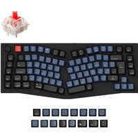 Keychron Q10, Gaming-Tastatur schwarz/blaugrau, DE-Layout, Gateron G Pro Red, Alice Layout, Hot-Swap, Aluminiumrahmen, RGB