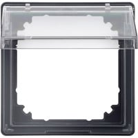 Merten Zwischenring Aquadesign mit Klappdeckel transparent, Abdeckung anthrazit, Retail