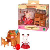 Sylvanian Families - Schokoladenhasen Schwester Schreibtisch Set, Konstruktionsspielzeug
