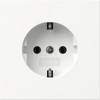 Gira Schutzkontaktsteckdose Typ F 16 Ampere 250 Volt Wechselstrom Flächenschalter Geerdeter Tragring weiß, Retail