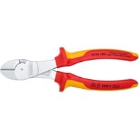 KNIPEX Kraft-Seitenschneider 74 06 180, Schneid-Zange rot/gelb, VDE-geprüft