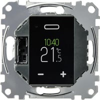 Merten Temperaturregler-Einsatz mit Touch-Display, programmierbar, Universal, MEG5776-0000, Heizungsthermostat schwarz, Retail