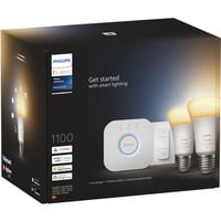 Philips HUE White Ambiance Starter-Set: E27 Lampe A60 Doppelpack + Dimmschalter, LED-Lampe 