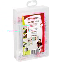 fischer Profi-Box DuoLine + Schraube , Dübel hellgrau/rot, 91-teilig, mit Schrauben