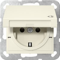 Gira Schutzkontaktsteckdose Typ F mit Klappdeckel und erhöhtem Berührungsschutz weiß, Retail