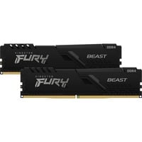 Kingston FURY DIMM 16 GB DDR4-3200 (2x 8 GB) Dual-Kit, Arbeitsspeicher schwarz, KF432C16BBK2/16, Beast, INTEL XMP