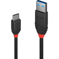 Lindy USB 3.2 Gen 2 Kabel Black Line, USB-A Stecker > USB-C Stecker schwarz, 1,5 Meter