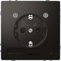 Merten Schutzkontakt-Steckdose mit Lichtauslass und erhöhtem Berührungsschutz, 1-fach, Unterputz anthrazit, Retail