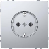 Merten Schutzkontakt-Steckdose mit Steckklemmen, Unterputz, 16 Ampere, 250 Volt, 50 Hertz edelstahl, Retail