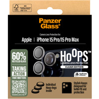 PanzerGlass Hoops Kameraschutz, Objektivschutzkappe transparent, iPhone 15 Pro Max / 15 Pro