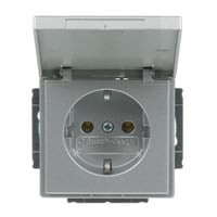 4011395074961 - Busch-Jaeger Steckdose 1f alu-si mt future linear UP Klappd aluminium-silber horiz vert IP20 20EUK-83