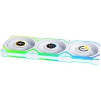 Lian Li UNI FAN SL120 LCD Wireless, Gehäuselüfter weiß, 3er-Pack inkl. Controller, Reverse , 124.5 mm