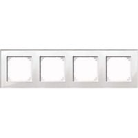 Merten Rahmen Glas vierfach für waagerechte und senkrechte Montage, Typ 489419 weiß (glänzend), Retail