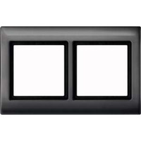 Merten Rahmen zweifach waagerecht und senkrecht Montage Typ 400214 Kunststoff glänzend anthrazit, Retail