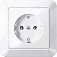 Merten Schutzkontakt-Steckdose mit voller Abdeckplatte, Unterputz, 16 Ampere, 250 Volt weiß (glänzend), Retail