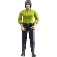 bruder 60405 Figur Frau heller Hauttyp mit Hose, Spielfigur dunkelblau