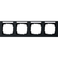 Gira Abdeckrahmen vierfach waagerecht mit Beschriftungsfeld schwarz, Retail
