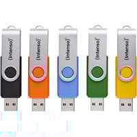 Intenso Office Line Multipack 32 GB, USB-Stick 5 USB-A 3.2 USB-Sticks in Gelb, Grün, Schwarz, Blau + Orange
