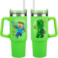 Tomik Minecraft Green Multiway Travel Cup Straw, Thermobecher neon-grün, 0,9 Liter