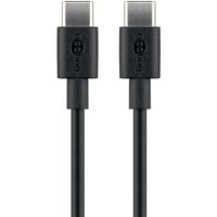 goobay USB 2.0 Kabel, USB-C Stecker > USB-C Stecker schwarz, 0,5 Meter, Laden mit bis zu 60 Watt