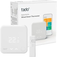 tado° Smartes Thermostat V3+ Starter Kit  (Verkabelt), Set weiß, Für Heizthermen und Fußbodenheizungen